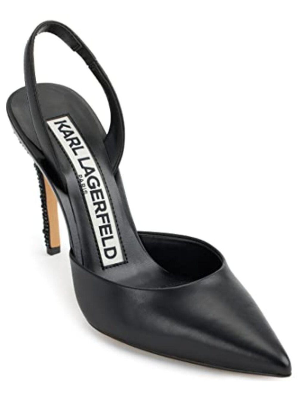 Karl Lagerfeld Slingback Pump Faux Leather Pointed Toe Women's